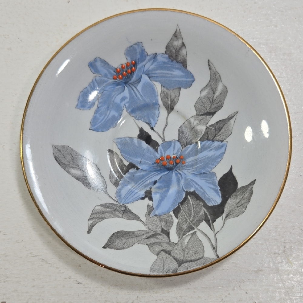 Windsor Elegant Bone China Blue Floral Saucer
